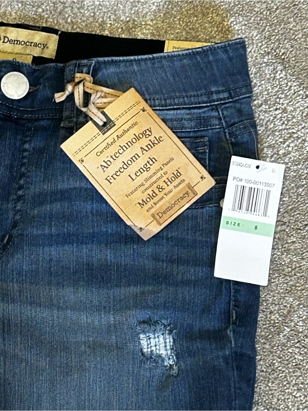 Democracy Ab Technology Freedom Ankle Jeans NWT Size 8 Mid Rise - Picture 3 of 9